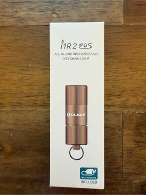 Olight i1R 2 EOS Brown Rechargeable Keychain Flashlight New in Box